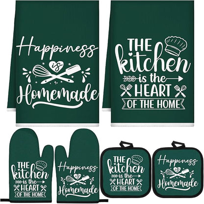 Sratte 6 Pcs Kitchen Decor Accessories Set Farmhouse Towels Pot Holders Oven by Sratte