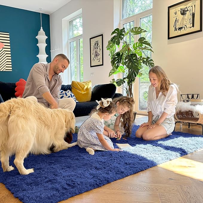 OLANLY Area Rugs for Living Room Bedroom, Machine Washable 4x5.9 ft Soft Fluffy - Image 7