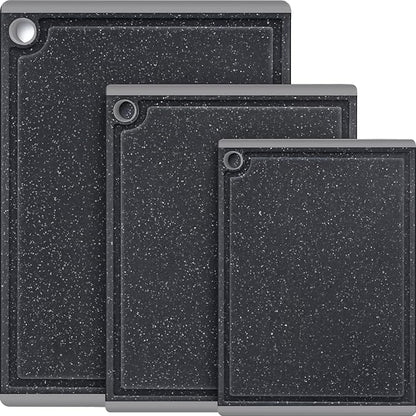 Kikcoin Plastic Cutting Boards for Kitchen, 3-Piece Large Cutting Board Set by Kikcoin