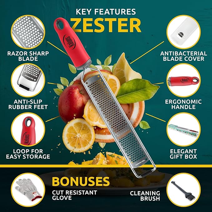 Lemon Zester & Parmesan Cheese Grater - Image 5
