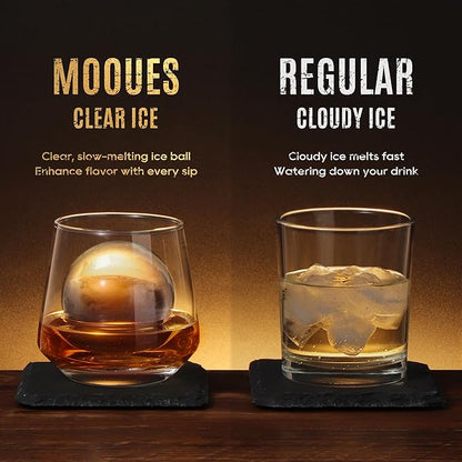 Mooues Clear Ice Ball Maker Mold, Whiskey Ice Cube Tray, 2.4 Inch Large Round - Image 4
