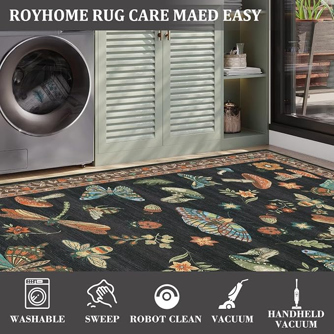 Mushroom Whimsical Cottage Core Small Rug 2x3 Washable Door Mat Indoor Rugs - Image 5