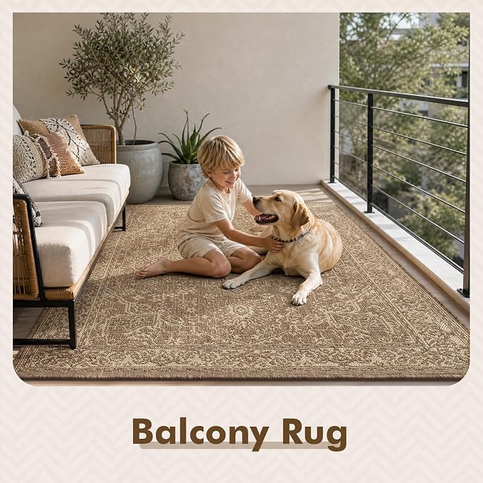 MontVoo-Outdoor Rug-Patio Rug 4x6 ft Polypropylene Indoor Outdoor Rugs Carpet - Image 9