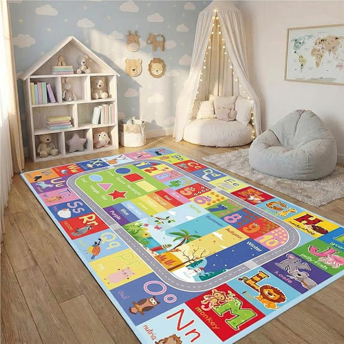 ABC Kids Rug, soft low-pile surface, non-slip backing, large size by Nanshibaalwaysstandsbyyou