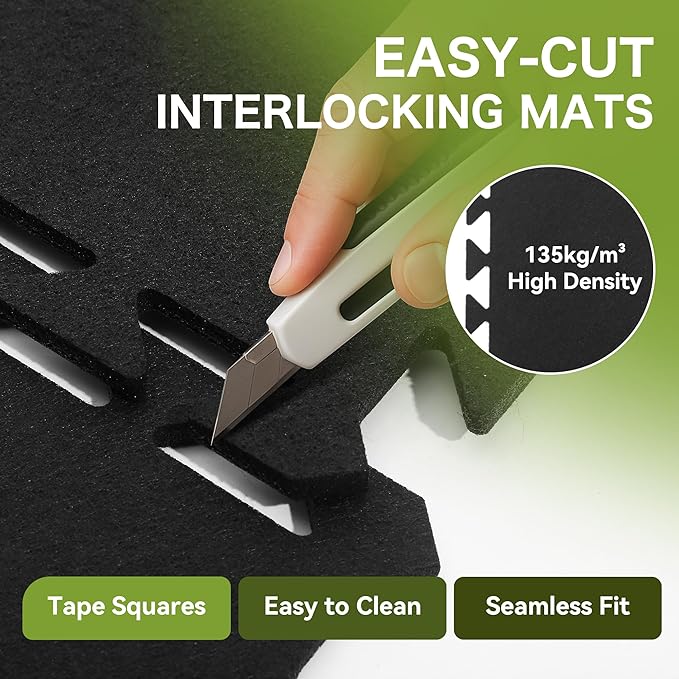 18 Pcs Sound Absorbing Interlocking Floor Mats Pads, 15.7" x 11.8" x 0.3" sound - Image 5