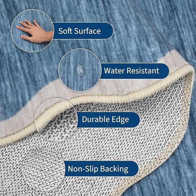 GarveeHome Scalloped Washable Area Rugs 5x7 Rug - Image 4