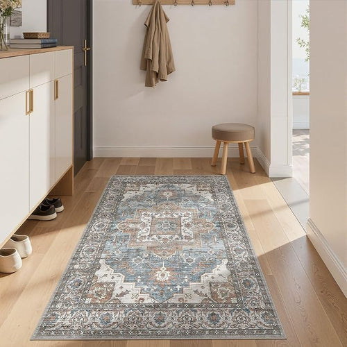 3x5 Area Rugs Living Room: Washable Vintage Rug Large Non-Slip Stain Resistant - Image 2