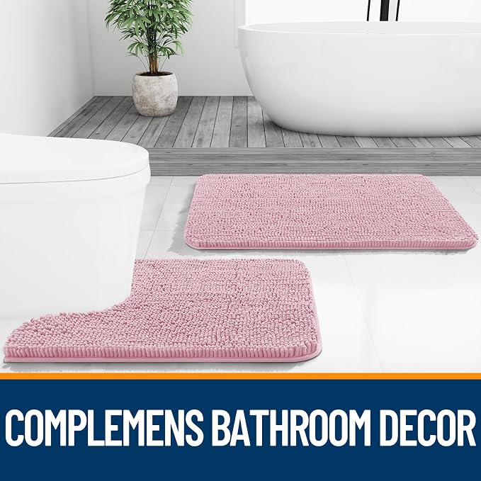 OLANLY Bathroom Rugs 36x24, Extra Soft Absorbent Chenille Bath Rugs, Rubber - Image 7