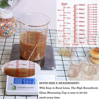 High Borosilicate Glass Measuring Cup-V-Shaped Spout，Glass Measuring Beaker - Image 3