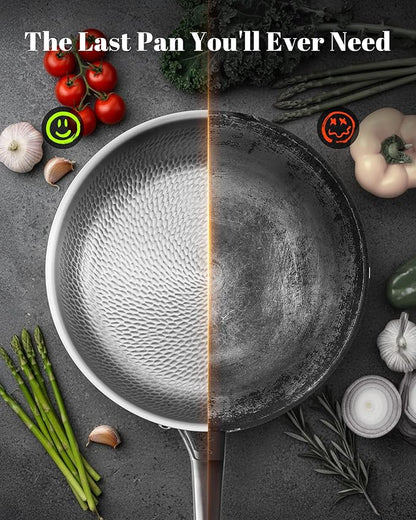 Titanium Pan, 12 Inch Pure Titanium Hammered Pro frying pan - Image 3