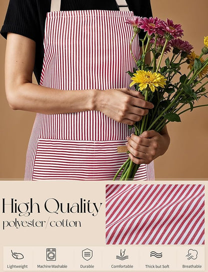 2 Pack Kitchen Cooking Aprons, Soft Aprons - Image 7