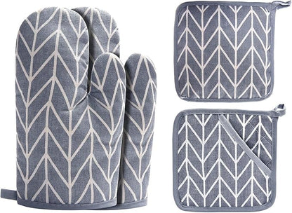 WinChange Oven Mitts and Potholders BBQ Gloves-Oven Mitts and Pot Holders Sets by Win+Change
