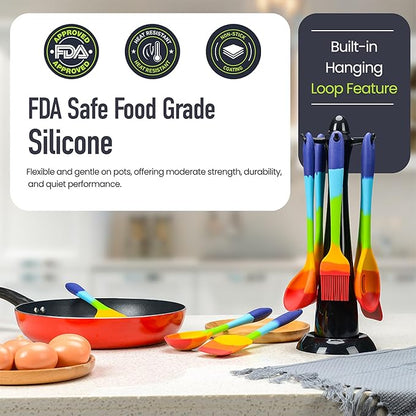11-Piece Rainbow Silicone Spatula Bundle - Image 6