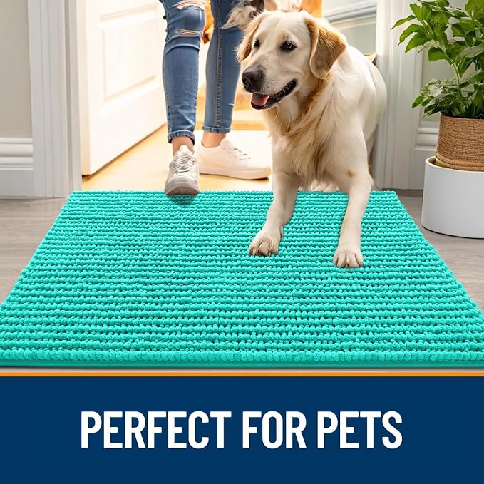 OLANLY Dog Door Mat for Muddy Paws 30x20, Ultra Absorbent Chenille Mud Doormat - Image 6