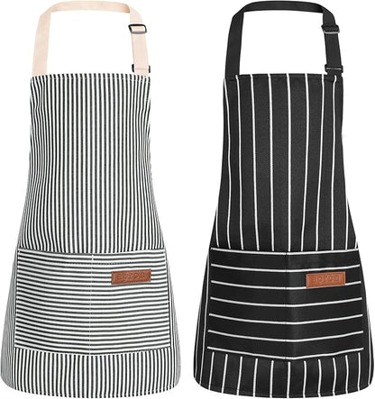 2 Pack Stripes Kids Apron, Kids Cooking Aprons by XLSXEXCL