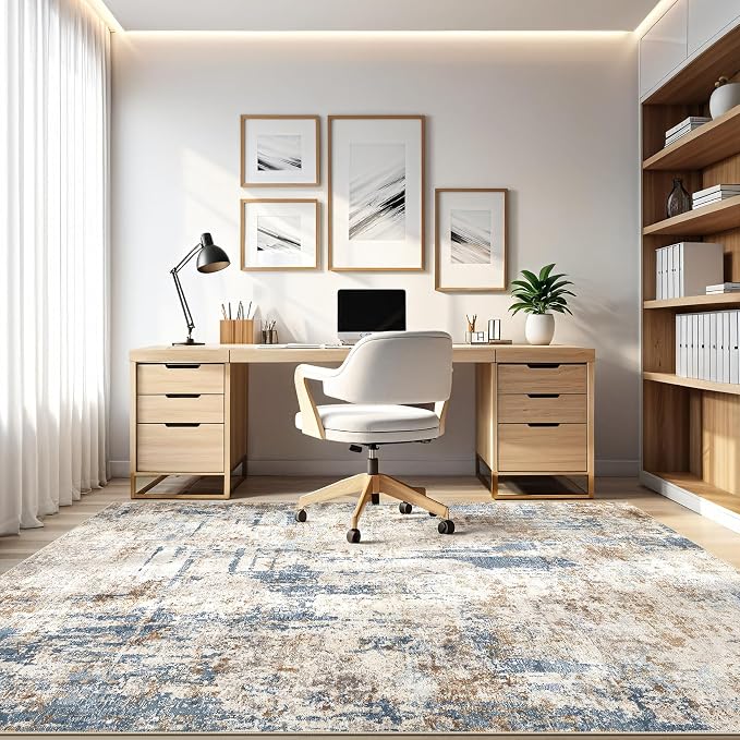 4x6 Rug Washable Area Rugs: Abstract Modern Soft Stain Resistant Indoor Floor - Image 8