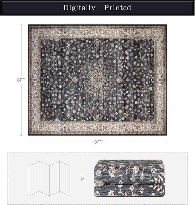 Srugn Washable Rugs 8x10 Area Rugs - Image 2