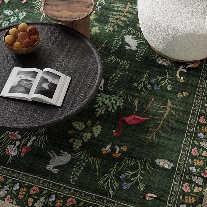 Machine Washable Rugs for Living Room: 6x9 Area Rugs for Bedroom Vintage Rugs - Image 3