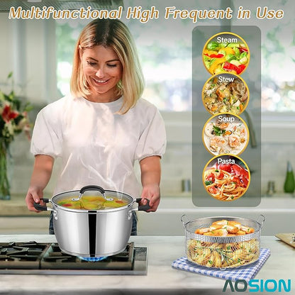 AOSION 6 Quart Stainless Steel Stockpot - Image 4