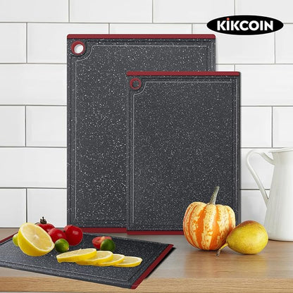 Kikcoin Plastic Cutting Boards for Kitchen, 3-Piece Large Cutting Board Set - Image 7