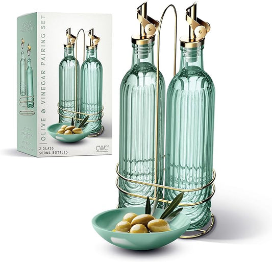 COOK WITH COLOR Glass Olive Oil Bottle Dispenser by CookwithColor