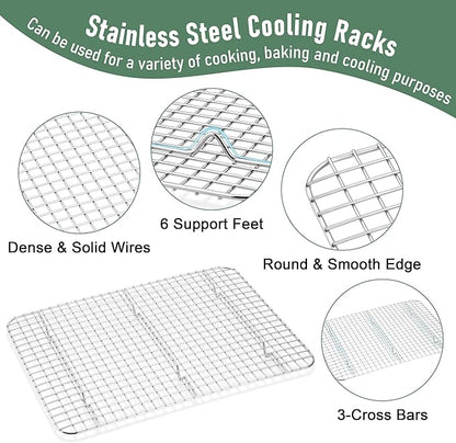 Homikit Baking Sheet with Wire Rack Set, Nonstick Jelly Roll Pan Baking Tray - Image 4