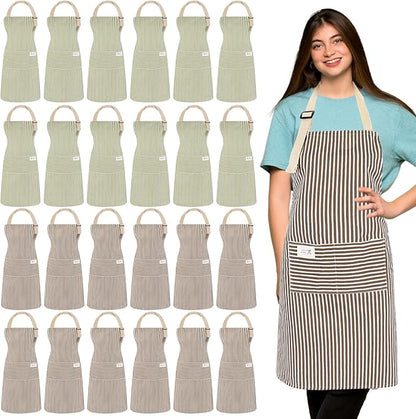 Janmercy 24 Pcs Aprons for Women Men by Janmercy