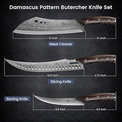 SYOKAMI Butcher Knife Set, Meat Cleaver Chef Knife Set, Japanese Style High - Image 7