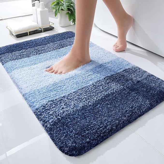 OLANLY Small Bathroom Rugs Mat 24x16, Extra Soft Absorbent Microfiber Bath Rugs by OLANLY