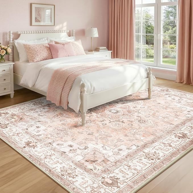 CAPALOCA Machine Washable Rugs Nursery Rug 6x9 Cute Girl Non Slip Low Pile - Image 2
