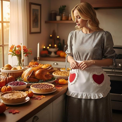 CRB Fashion Waist Apron Kitchen Cooking Restaurant Cotton Bistro Half Aprons - Image 6