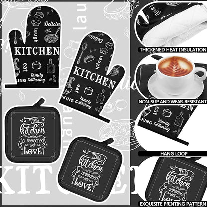 Bencailor 12 Pcs Farmhouse Kitchen Decor and Accessories Sets 4 Black and White - Image 4