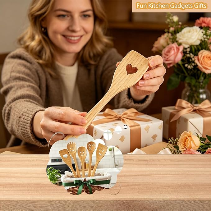 Fun Wooden Spoons for Cooking 5 Piece - Image 7