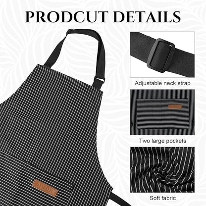 2 Pack Stripes Kids Apron, Kids Cooking Aprons - Image 3