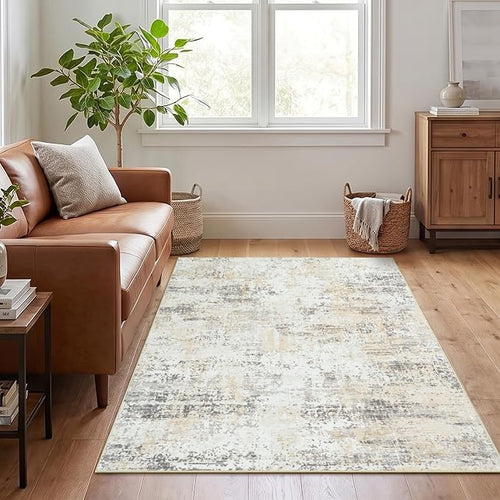 3x5 Area Rug Non-Slip, Machine Washable Soft Low Pile Small Rugs by Carpelux