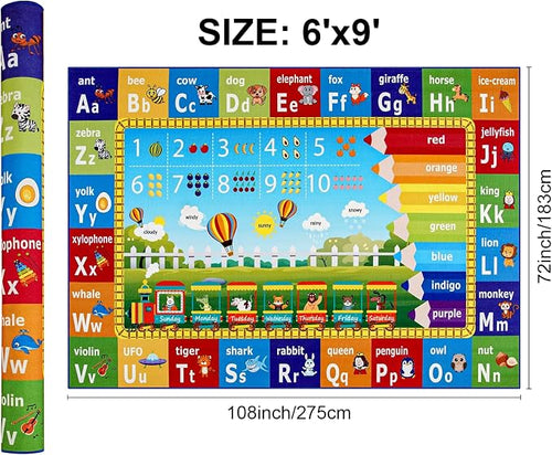 ABC Rug for Playroom Classroom Bedroom, 6x9 Kids Educational Area Rug for - Image 2