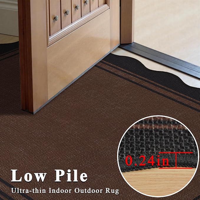 Easy Jute Kitchen Rug 2x3 Front Door Mat Washable Non Slip Entryway Rug - Image 6
