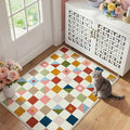 Terrug 3x5 Checkered Rug for Entryway, Soft Low Pile Stain Resistance Carpet by TerrugHomeDecor