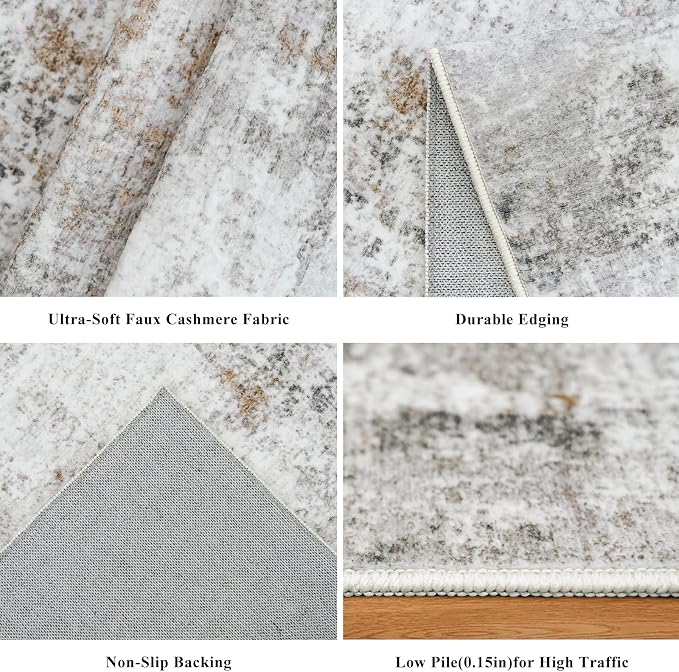 4x10 ft Extra Wide Hallway Rug – Non-Slip Washable Rubber-Backed Large Carpet - Image 5