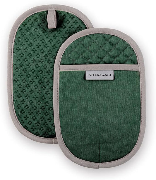 KitchenAid Asteroid Pot Holder 2-Pack Set, Pebbled Palm Green by KitchenAid