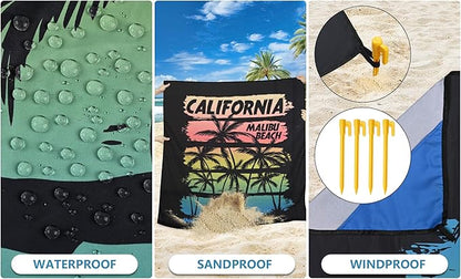 HIHOHO Beach Blanket Waterproof Sandproof Extra Large Beach Mat 79" X - Image 3