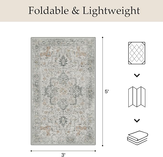 GENIMO Outdoor & Indoor Area Rug 3'x 5', Waterproof, Non-Shedding, Easy Cleaning - Image 2