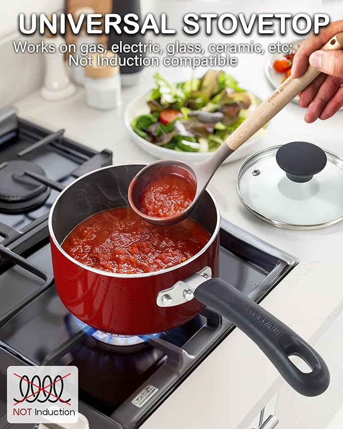 Cook N Home Non Stick Sauce Pan, 1 Quart Saucepan - Image 3