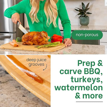 Greener Chef 20 Inch Bamboo Cutting Board Featuring Super-Sized Glue-Free - Image 5