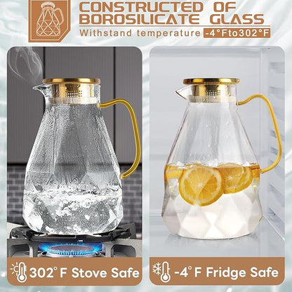 Yirilan Glass Pitcher, 2.4Liter Water Pitcher - Image 3
