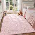 Macgace 4x6 Pink Area Rug, Soft Shag Carpet, Washable Bedroom Nursery Rugs by Macgace