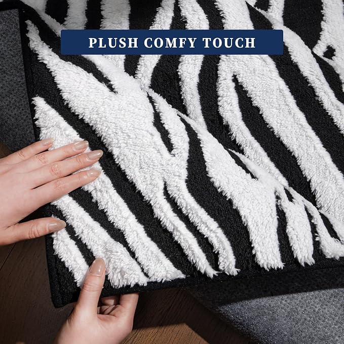 YIHOUSE 6×9 Ft Area Rugs, Washable Plush Soft Zebra Print Carpet, Non-Slip - Image 6
