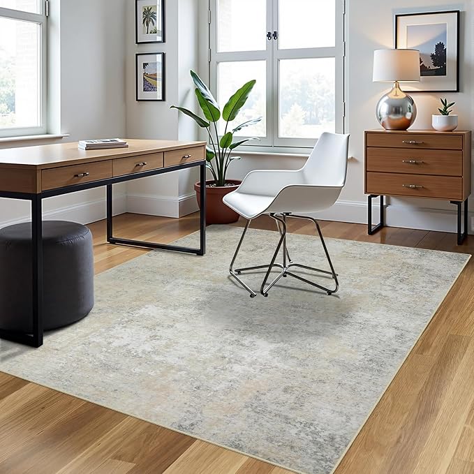 4x6 Area Rugs for Living Room Rug Washable: Abstract Rug for Dining Room - Image 3
