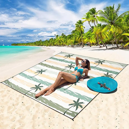 HIHOHO Beach Blanket Waterproof Sandproof Extra Large Beach Mat 79" X - Image 5