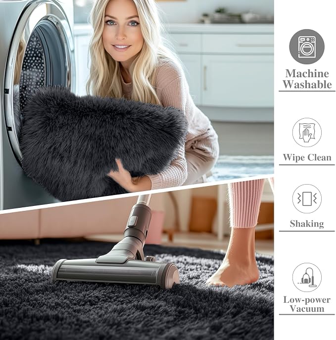 OLANLY 5x6 Area Rugs for Living Room Bedroom, Machine Washable Soft Fluffy - Image 2